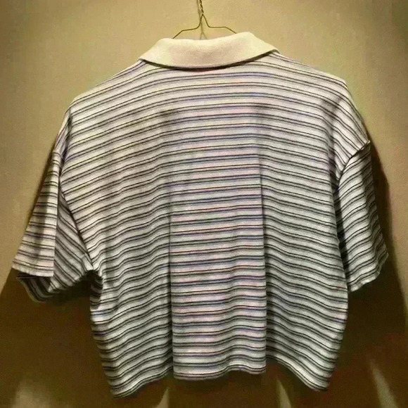 Hollister size medium blue and white stripe crop polo. - Picture 4 of 4